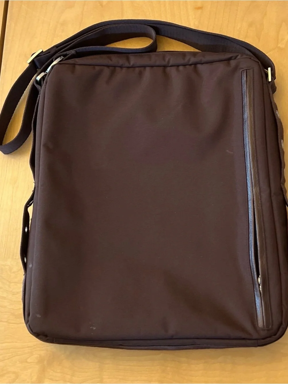 Milano Brown Messenger Bag with Silver Hardware